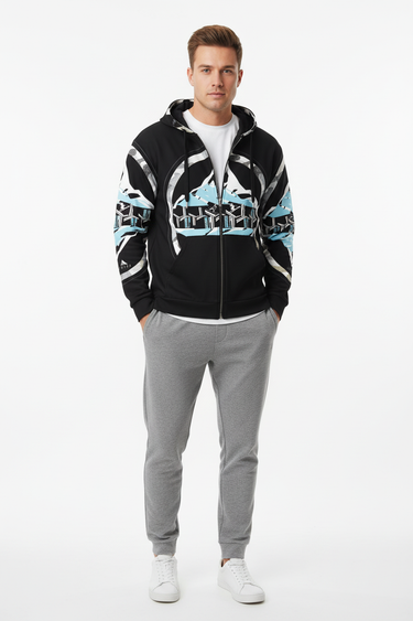 Hoodie with Grey Sweatpants - Front