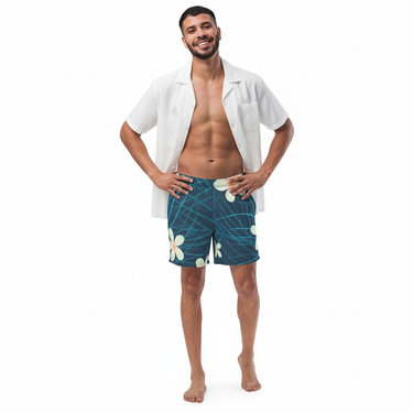 Island Reef Swim Trunks with Beach Shirt Look 4