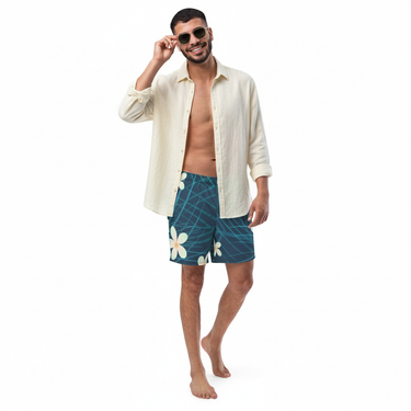 Island Reef Swim Trunks with Beach Shirt Look 6