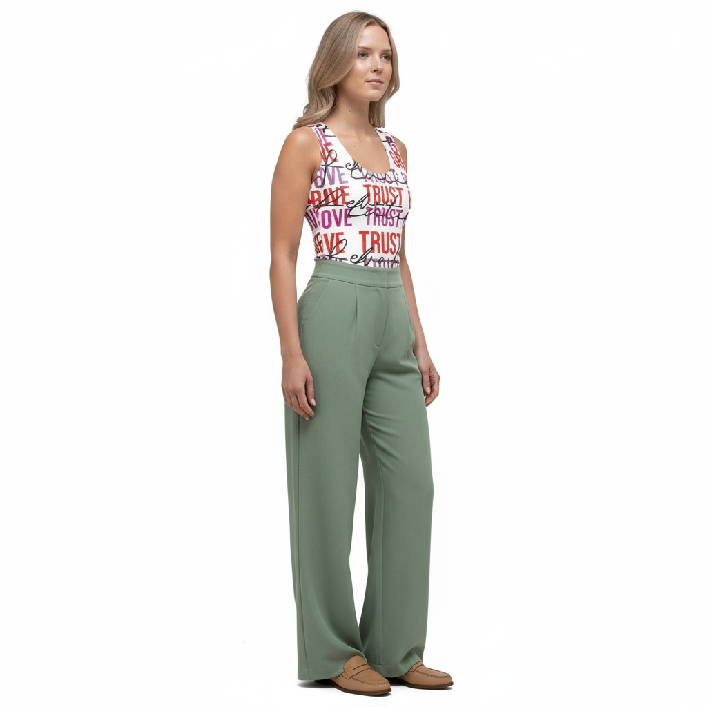It's Complicated Tank Top with Wide-Leg Trousers