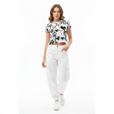 Keystone Crop Tee with Cargo Pants