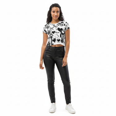 Keystone Crop Tee with Leather Pants