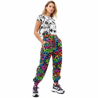 Keystone Crop Tee with Parachute Pants
