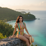 Latina Model Cliff Overlook