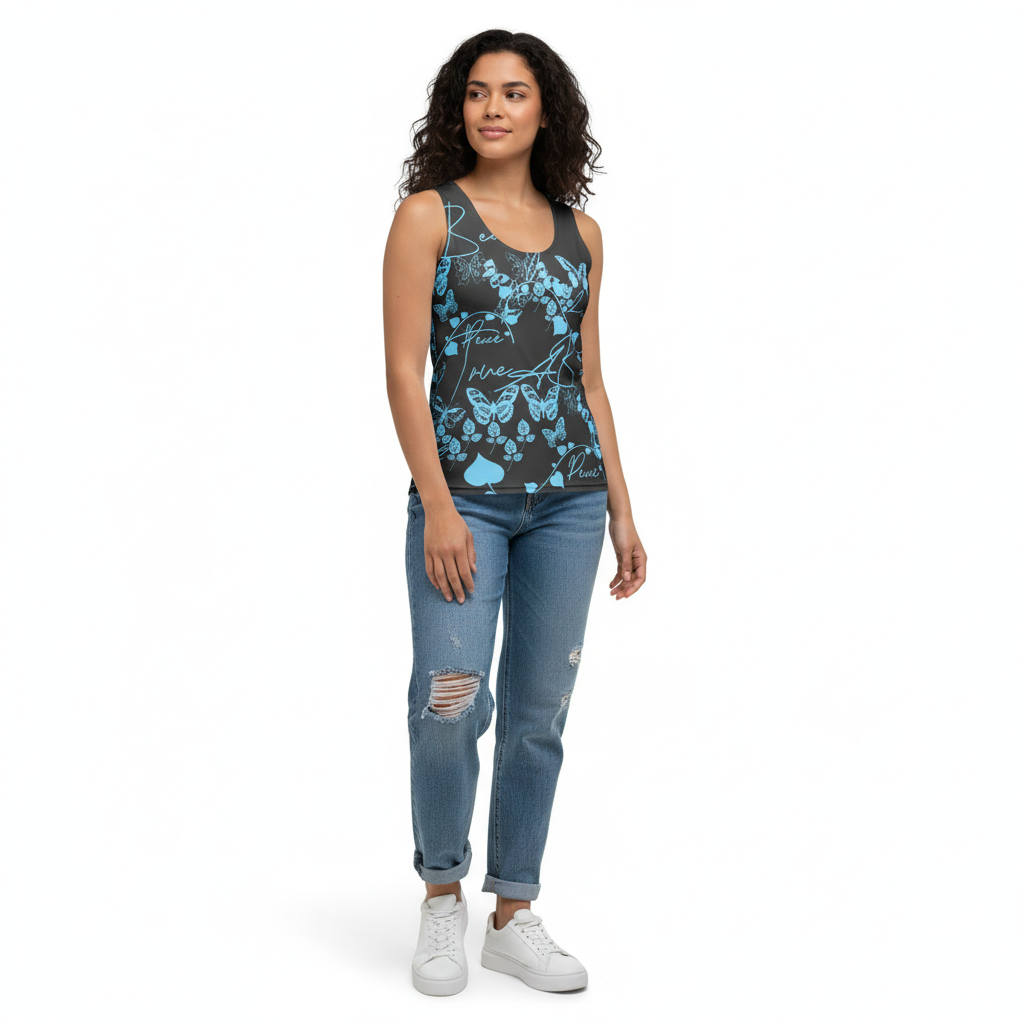 Latina model with light blue jeans