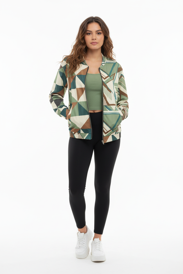 Latina woman open jacket