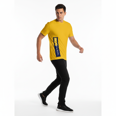 Latino male model in Apex t-shirt with black jeans