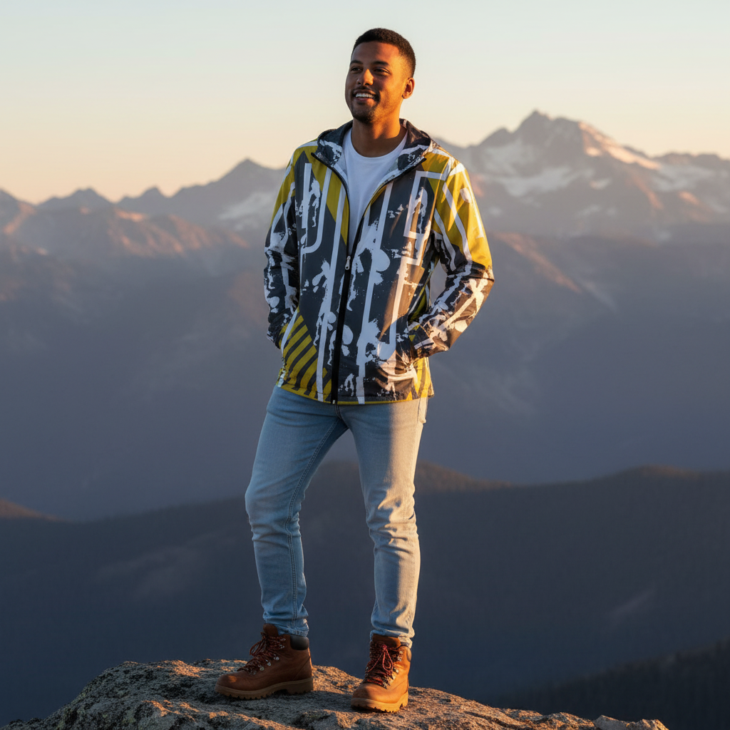 Latino male model mountain overlook