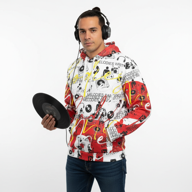 Latino male model with vinyl