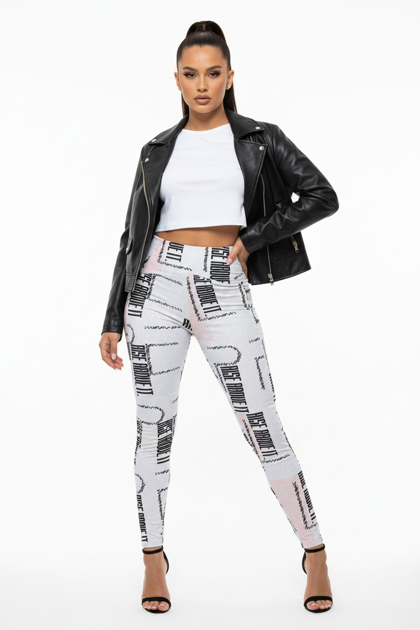 Leggings with Leather Jacket