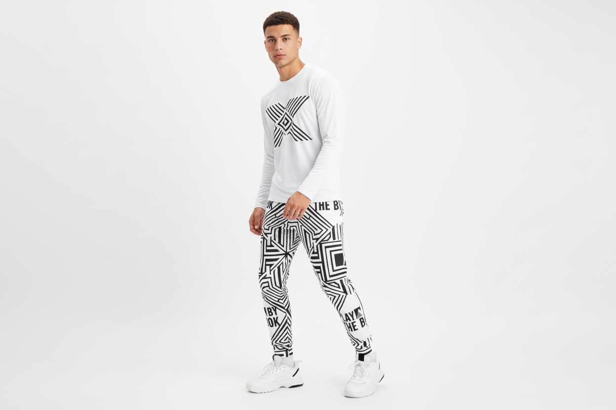 Long-sleeve tee and chunky sneakers