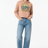 Look 1 – Peach Wide-Leg Jeans