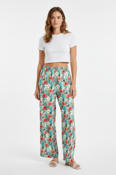 Look 1 – White crop top & strappy flat sandals