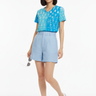 Look 2 – Light Blue Linen Shorts