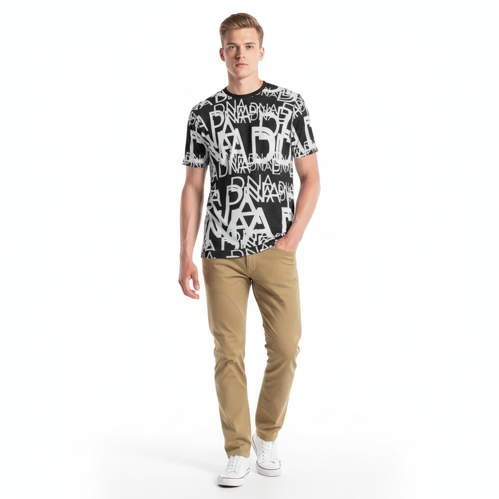 Look 3 - Khaki chinos, casual stance