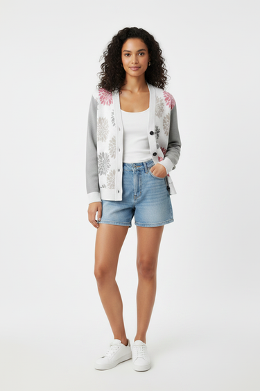 Look 3 - White Studio Jean Shorts