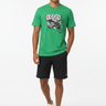 Look 5 — Irish Green + Boardshorts
