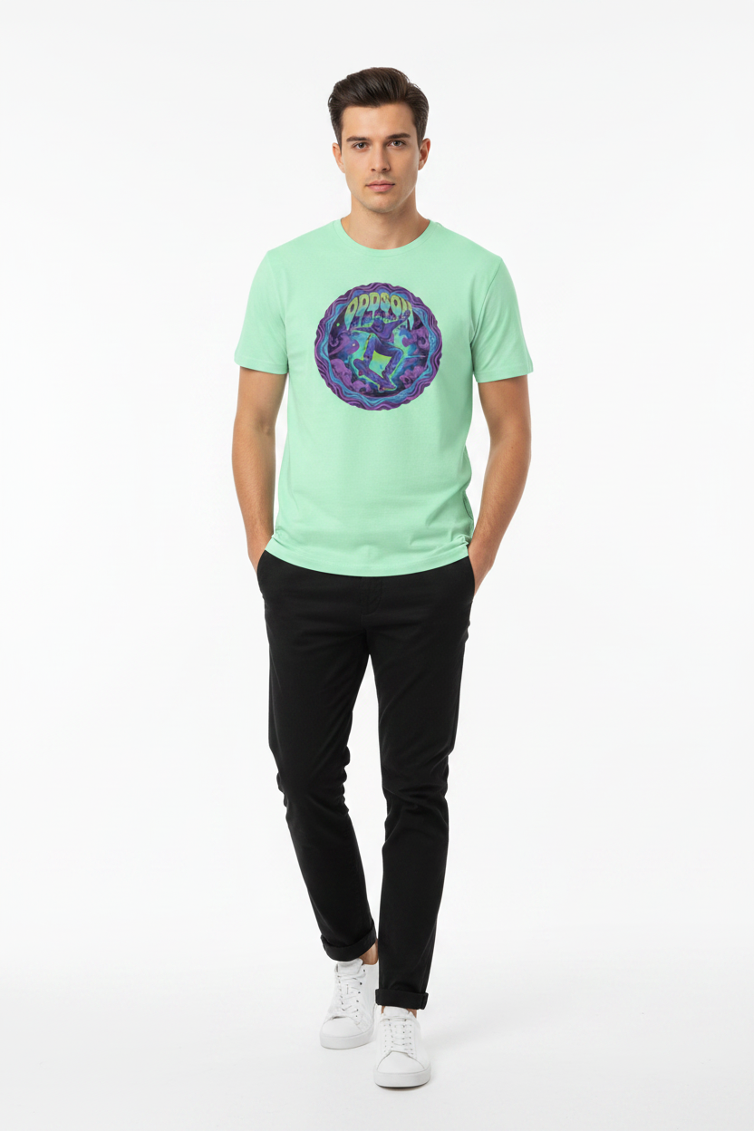 Look 5 — Mint + Black Chinos
