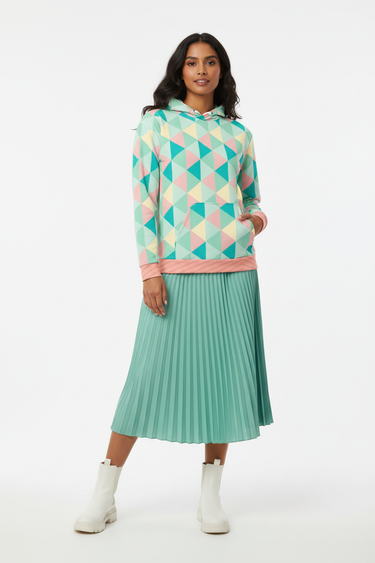Look 5 - Mint Midi Skirt & Ankle Boots