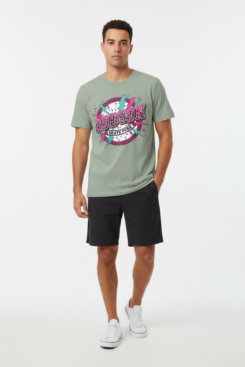 Look 5 — Sage + Boardshorts