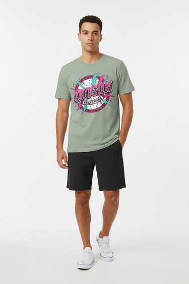 Look 5 — Sage + Boardshorts