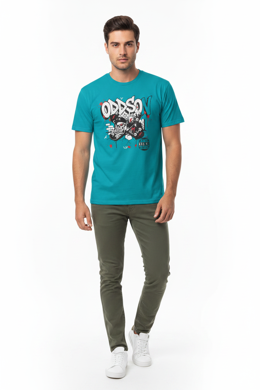 Look 6 — Tropical Blue + Chinos