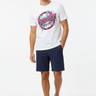 Look 7 — Solid White Blend + Boardshorts
