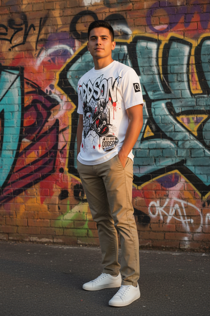 Look 8 — Graffiti Wall Chinos