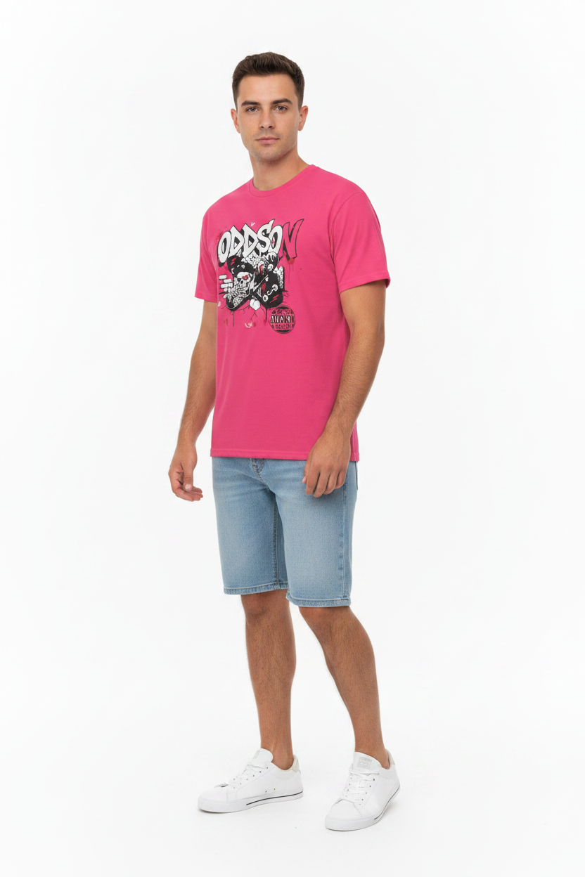 Look 8 — Heliconia + Jean Shorts