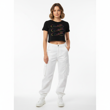 Love Revolution Crop Tee with Cargo Pants