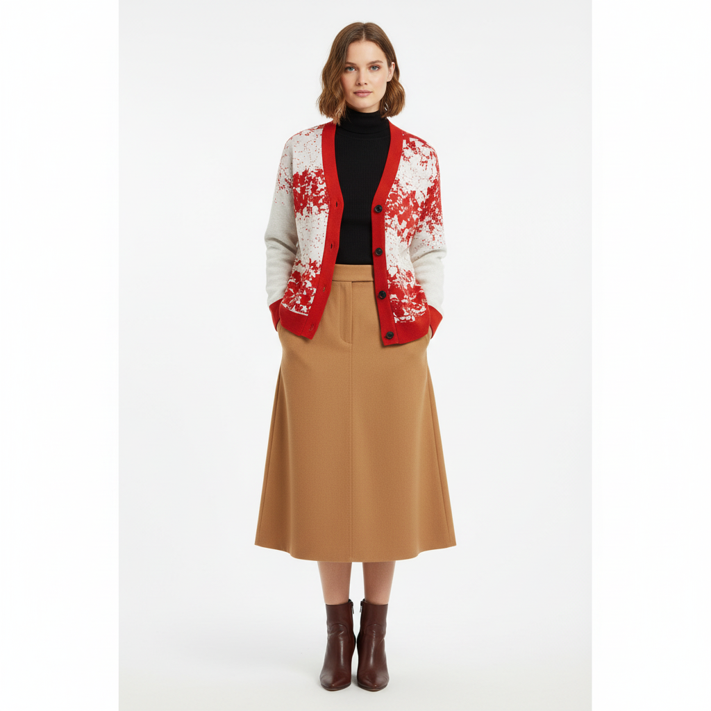 Love & The Outcome cardigan with midi skirt
