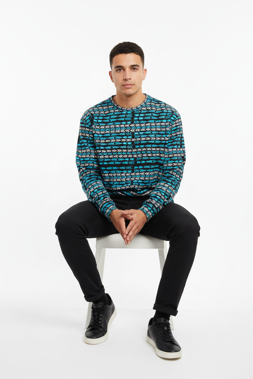 Male model front view sitting relaxed