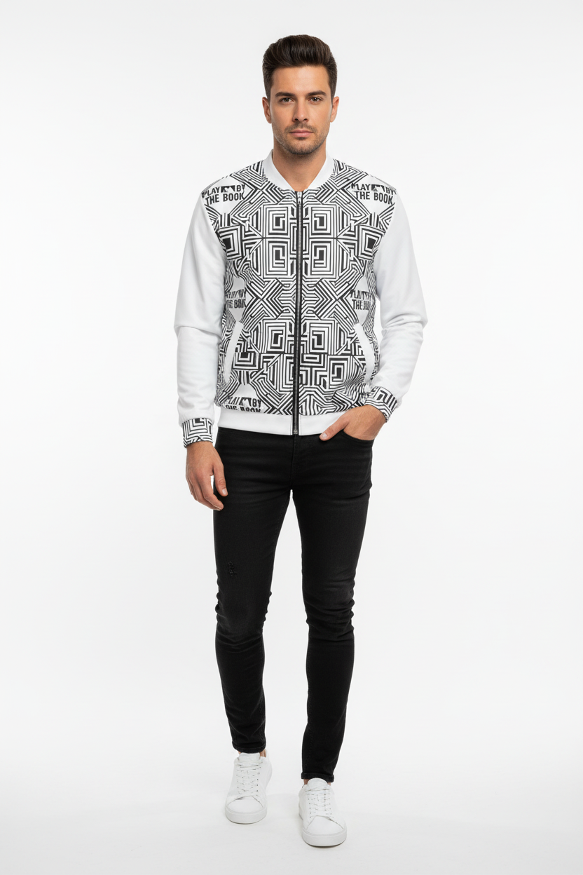 Male model in black jeans and white sneakers