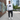 Male model in white Slalom hoodie with joggers