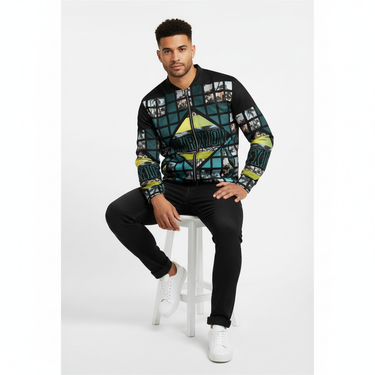 Male model - Sitting on white stool