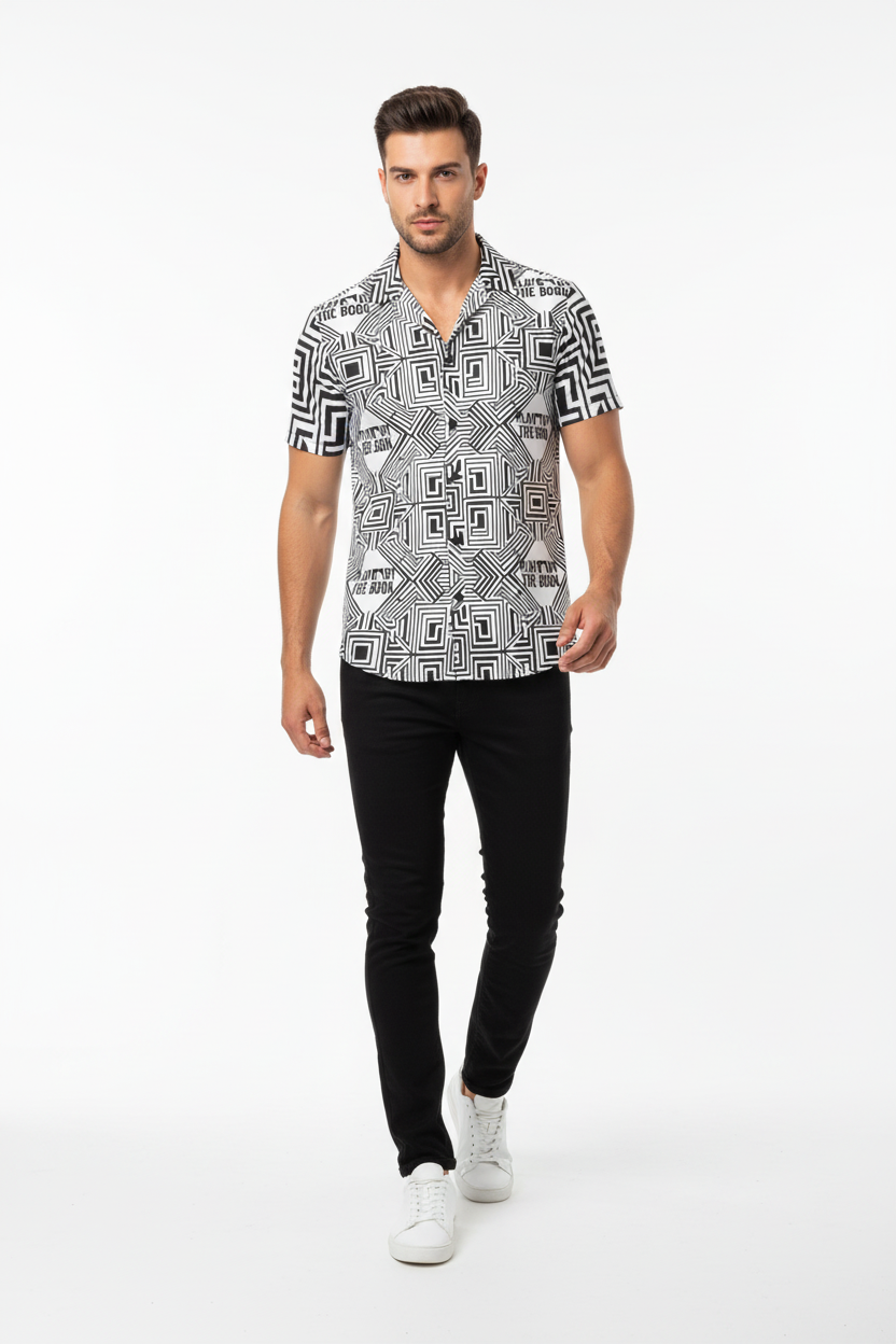Male model walking pose