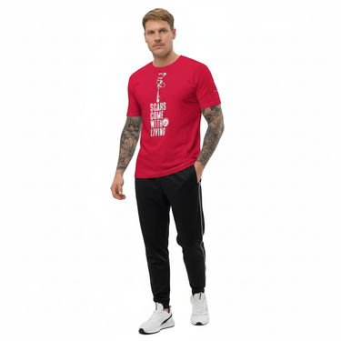 Male - red track pants
