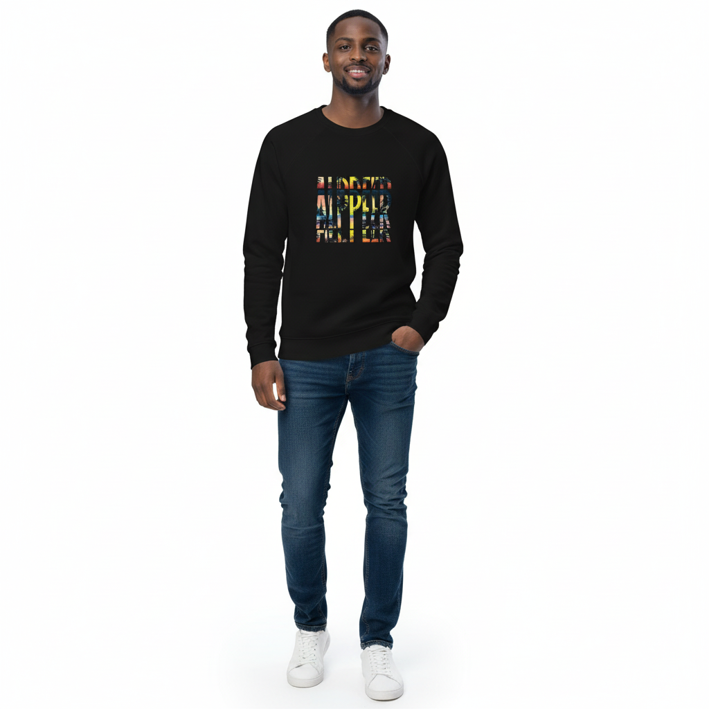 Man in black sweatshirt with jeans