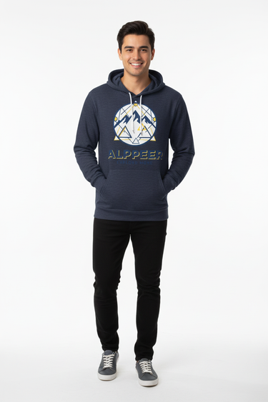 Man in navy hoodie