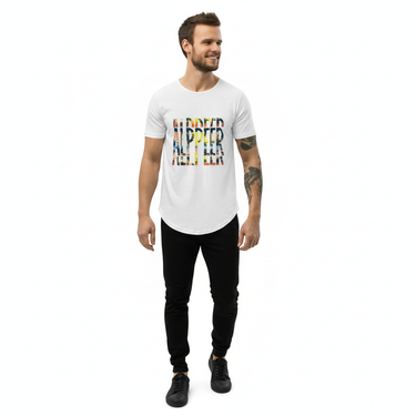 Man in white tee with joggers