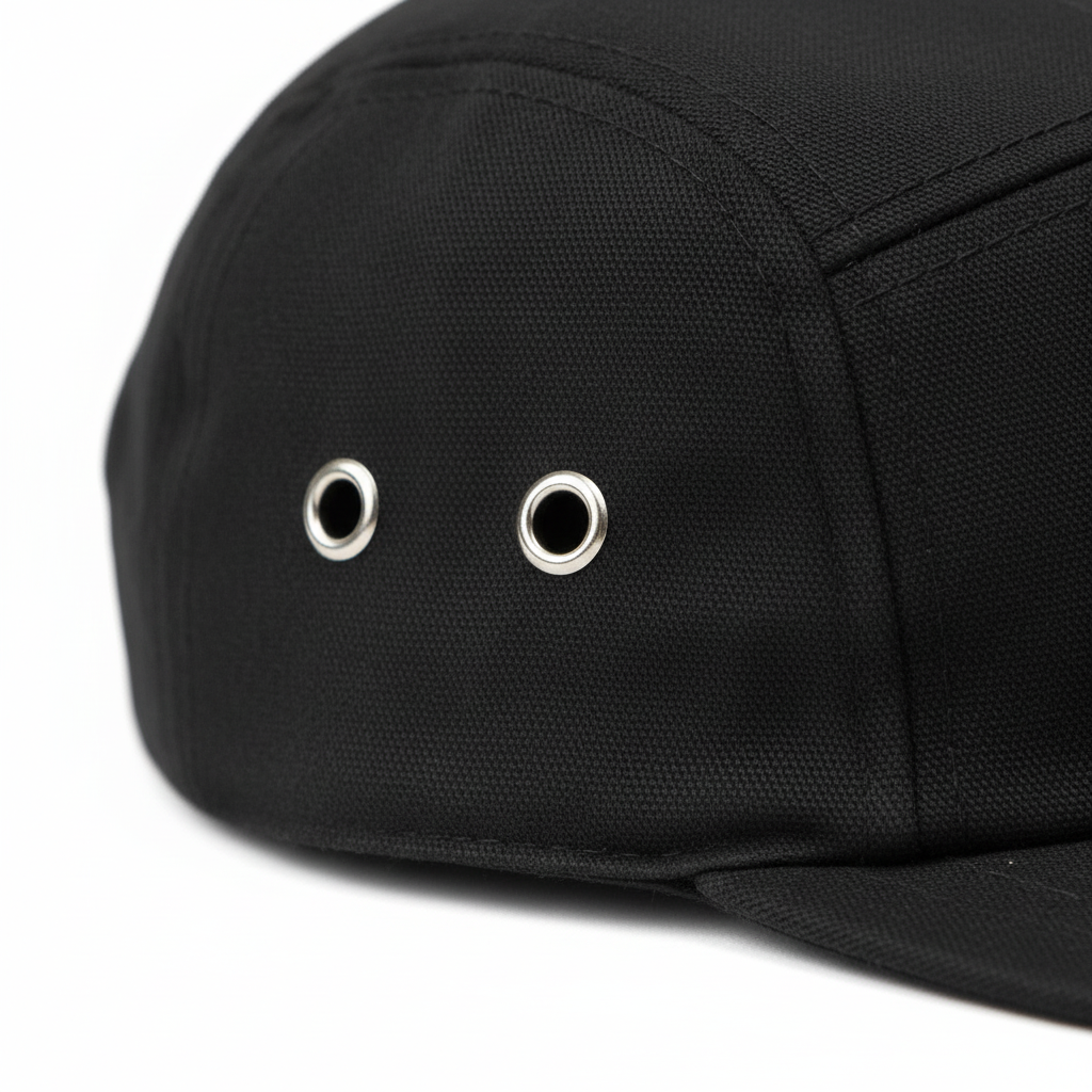 Metal eyelets and ventilation detail