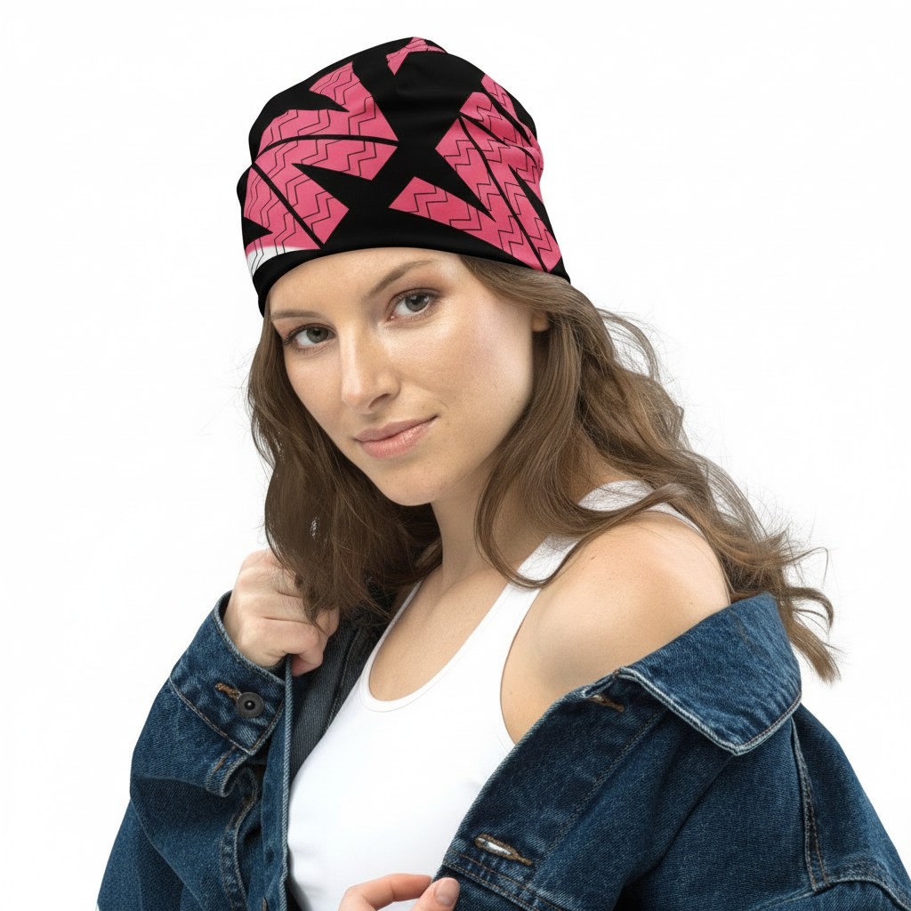 Middle Eastern female model beanie
