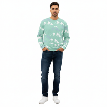 Middle Eastern male model mint sweatshirt white background