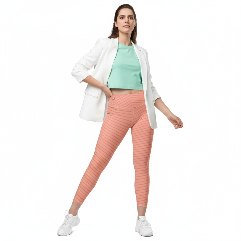 Mint cropped tee with blazer styling