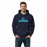 Navy hoodie - male model confident stance