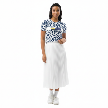 Navy Prowl Tee with Pleated Skirt - Latina Model