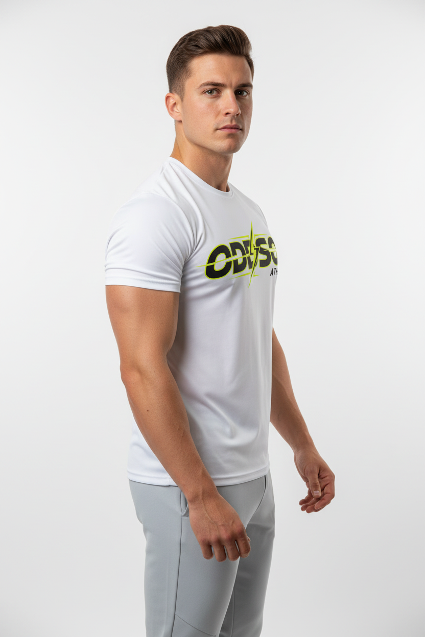 ODEYSON tee with gray joggers side