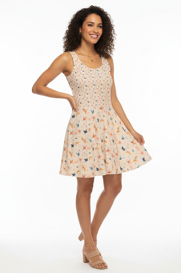 Origami Flight Skater Dress Front Angle
