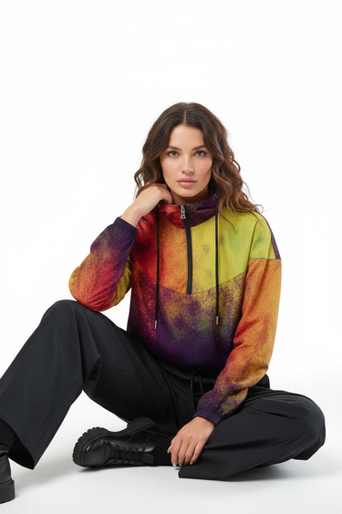Quarter zip windbreaker look 5