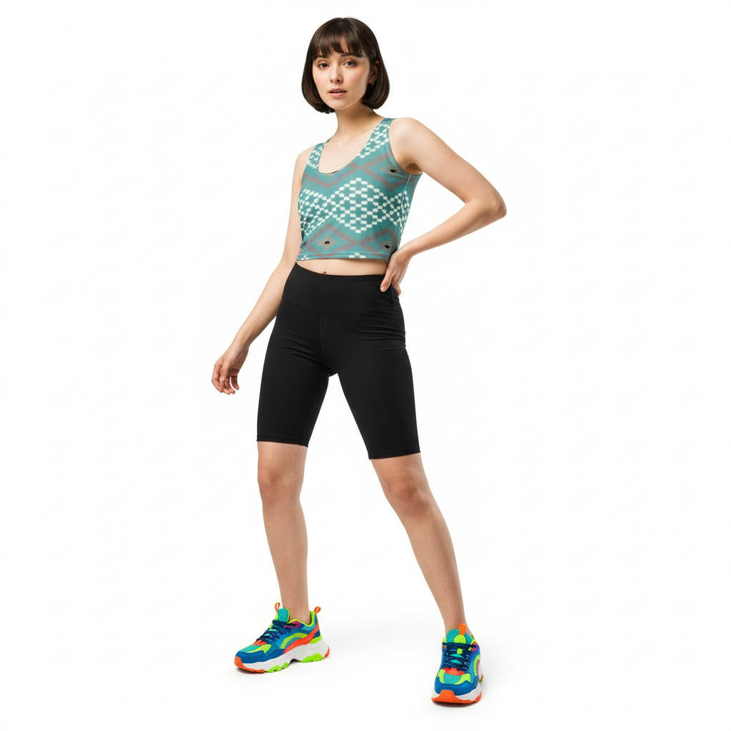 Radiant Vibes Crop Top with Biker Shorts